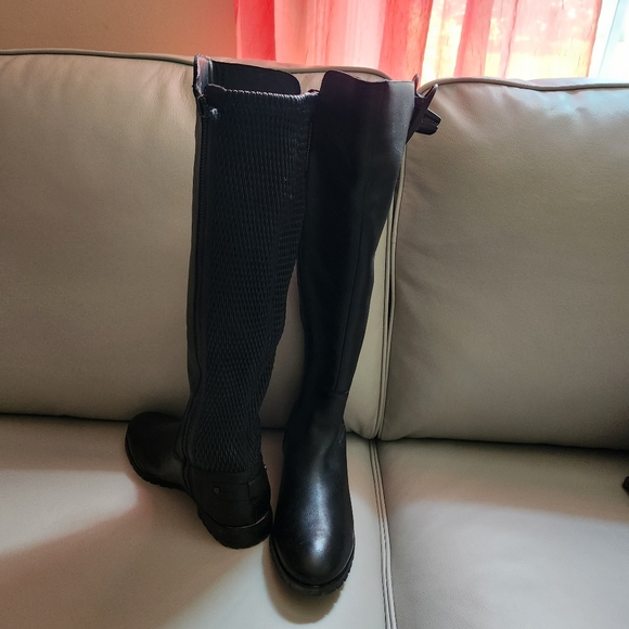 Black knee high boots sz8 - Picture 4 of 6